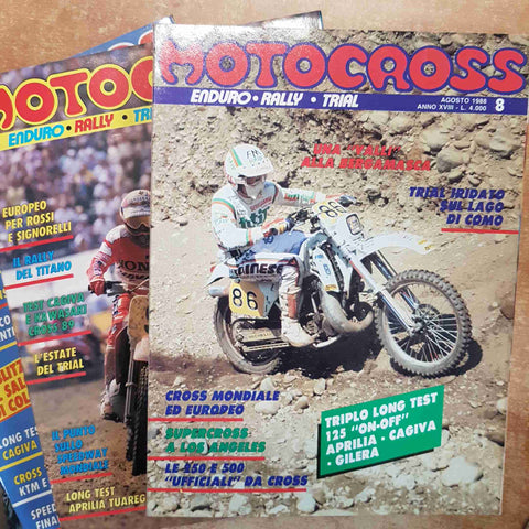 MOTOCROSS MENSILE 12 NUMERI 1988 ENDURO RALLY TRIAL la rivista del fuoristrada