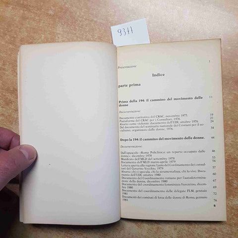 OLTRE L'ABORTO POSIZIONI E DOCUMENTI DEL MOVIMENTO DELLE DONNE 1981