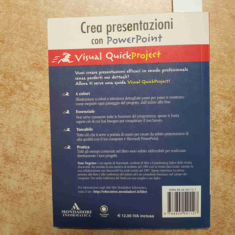 TOM NEGRINO - CREA PRESENTAZIONI CON POWER POINT visual quick project MONDADORI