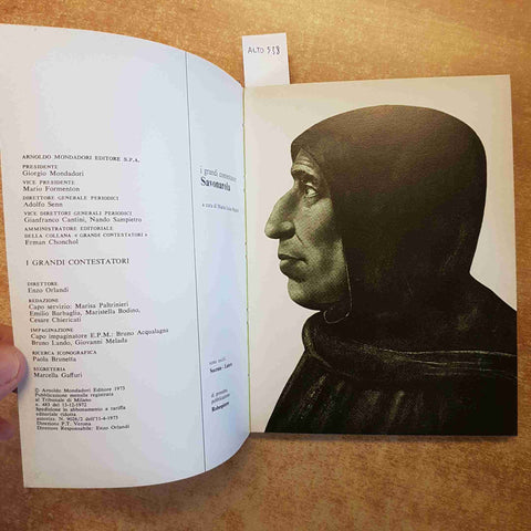 MARIA LUISA RIZZATTI - SAVONAROLA - I GRANDI CONTESTATORI 1973 MONDADORI
