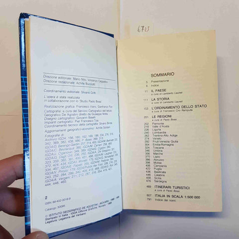 ITALIA GEOGRAFIA STORIA ECONOMIA REGIONI atlante DE AGOSTINI 1989