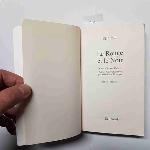 STENDHAL - FOLIO CLASSIQUE - LE ROUGE ET LE NOIR 2000 TEXTE INTEGRAL