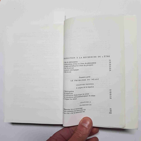 SARTRE - GALLIMARD - L'ETRE ET LE NEANT essai d'ontologie phenomenologique