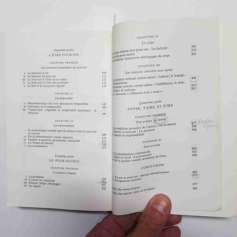 SARTRE - GALLIMARD - L'ETRE ET LE NEANT essai d'ontologie phenomenologique