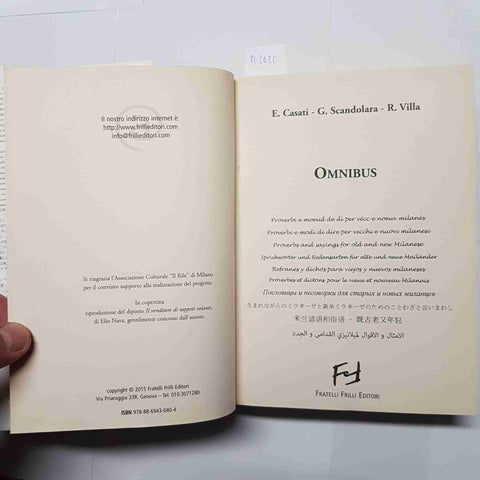 OMNIBUS PROVERBI E MODI DI DIRE PER VECCHI E NUOVI MILANESI 2015 FRILLI milano