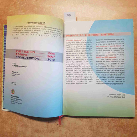 CONCISE HISTOLOGY A TEXTBOOK FOR MEDICAL STUDENTS AND DOCTORS multi color 2010
