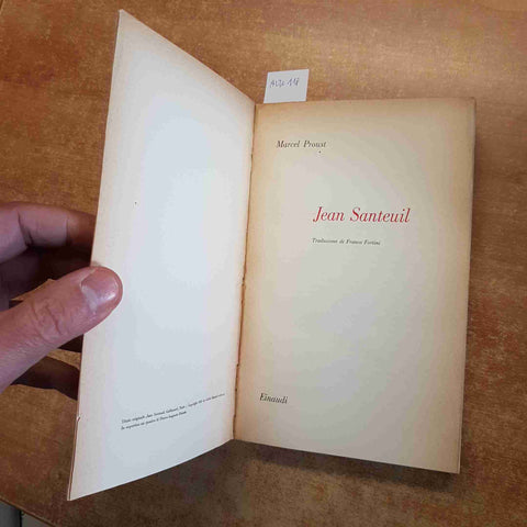 MARCEL PROUST - EINAUDI - JEAN SANTEUIL - 29 OTTOBRE 1953