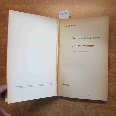 MARCEL PROUST - EINAUDI - I GUERMANTES - 15 DICEMBRE 1951