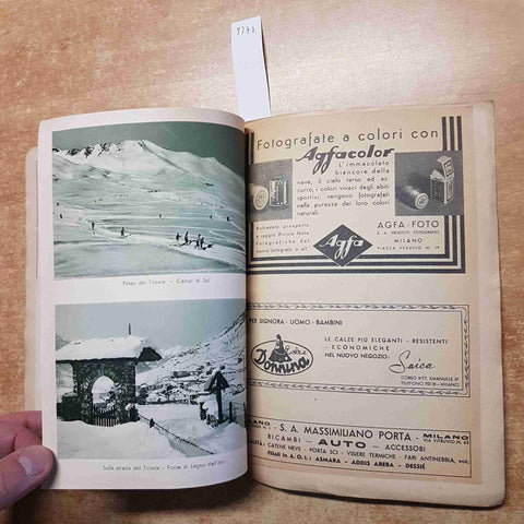 NEVE IN MONTAGNA TONALE GUIDE AUTOSCIATORIE 1939 ARTI GRAFICHE SERIE 1 N. 11