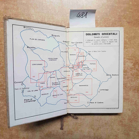 GUIDA DEI MONTI D'ITALIA DOLOMITI ORIENTALI volume 1 TOURING CLUB 1950 BERTI A.