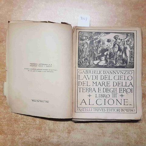 D'ANNUNZIO LAUDI DEL CIELO DEL MARE DELLA TERRA E DEGLI EROI vol.3 TREVES 1914