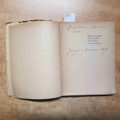 D'ANNUNZIO LAUDI DEL CIELO DEL MARE DELLA TERRA E DEGLI EROI vol.2 TREVES 1914