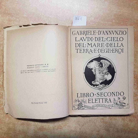 D'ANNUNZIO LAUDI DEL CIELO DEL MARE DELLA TERRA E DEGLI EROI vol.2 TREVES 1914
