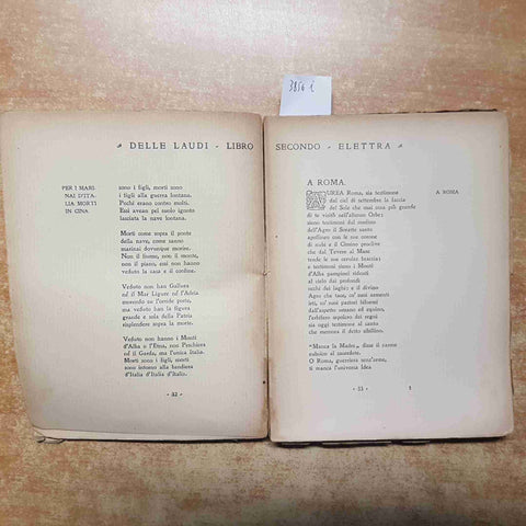 D'ANNUNZIO LAUDI DEL CIELO DEL MARE DELLA TERRA E DEGLI EROI vol.2 TREVES 1914