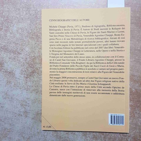 LE CHIESE DI PAVIA ENTRO IL PRIMO MURO DELLA CITTA SECONDO OPICINO DE CANISTRIS