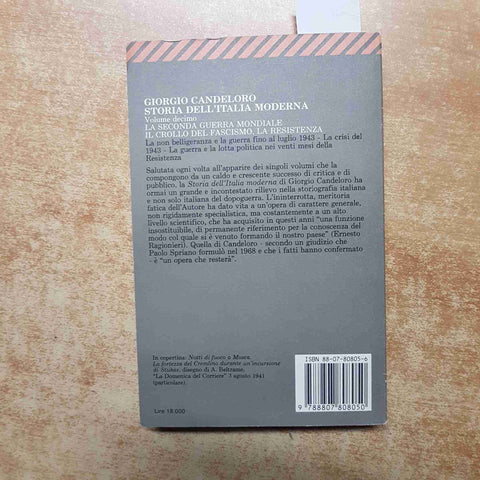 CANDELORO STORIA DELL'ITALIA MODERNA volume decimo - FELTRINELLI sottolineato