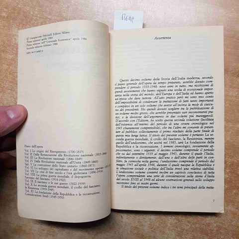 CANDELORO STORIA DELL'ITALIA MODERNA volume decimo - FELTRINELLI sottolineato