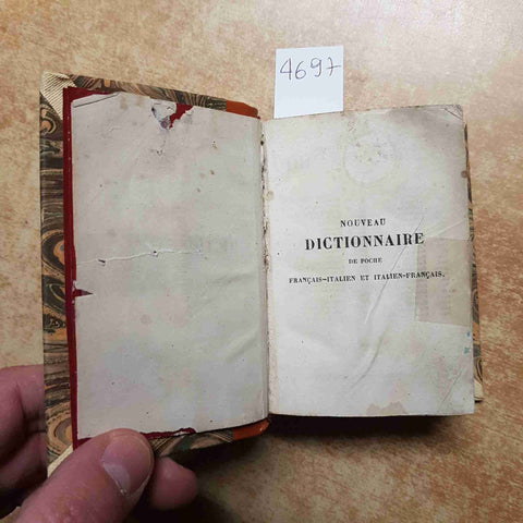 NOUVEAU DICTIONNAIRE DE POCHE FRANCAIS-ITALIEN ET ITALIEN-FRANCAIS 1841 LANGLUME
