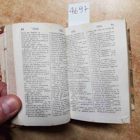 NOUVEAU DICTIONNAIRE DE POCHE FRANCAIS-ITALIEN ET ITALIEN-FRANCAIS 1841 LANGLUME