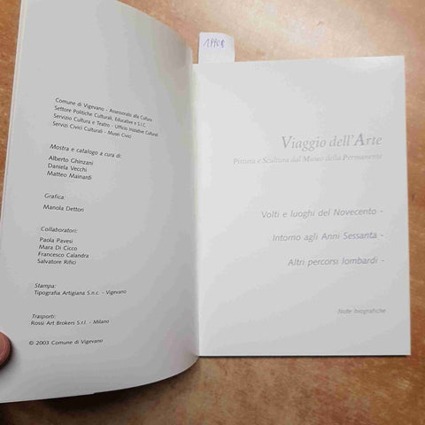 VIAGGIO DELL'ARTE PITTURA E SCULTURA DAL  MUSEO DELLA PERMANENTE 2003 VIGEVANO