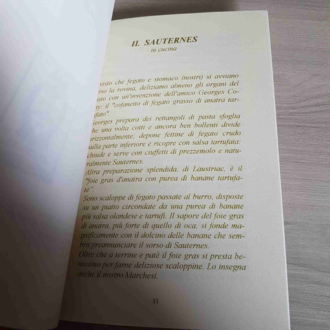 PIPPO TRENTANI - IL SAUTERNES IN TAVOLA E IN CUCINA - 2001 enologia enoteca