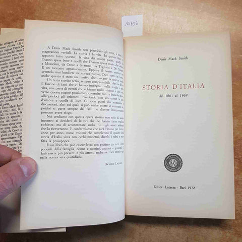 DENIS MACK SMITH - STORIA D'ITALIA 1861-1969 LATERZA PER GIORNI