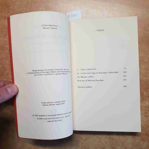MORDECAI RICHLER - LA VERSIONE DI BARNEY 2001