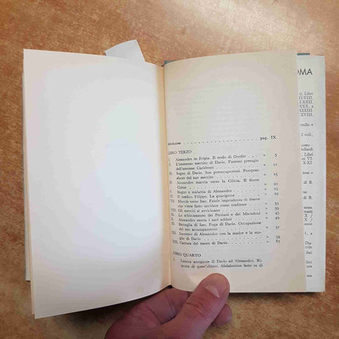 CURZIO RUFO - STORIA DI ALESSANDRO MAGNO volume 1 libri da 3 a 6 ZANICHELLI 1989