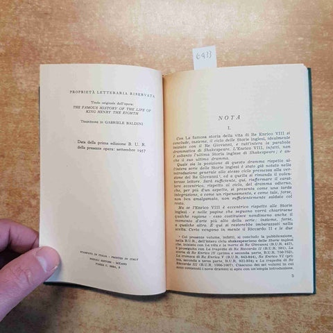 SHAKESPEARE LA FAMOSA STORIA DELLA VITA DI RE ENRICO VIII STORIE INGLESI RIZZOLI