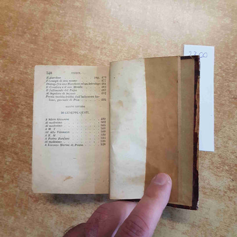 LE POESIE DI GIUSEPPE GIUSTI CON UN DISCORSO SULLA VITA E LE OPERE 1860 FIRENZE
