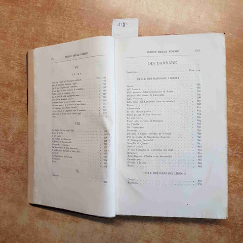 POESIE DI GIOSUE' CARDUCCI 1850-1900 ZANICHELLI 1906 con 2 ritratti 4 facsimili