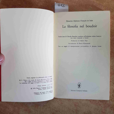 DE SADE - LA FILOSOFIA NEL BOUDOIR NEWTON COMPTON EDIZIONE 1974 TESTO A FRONTE
