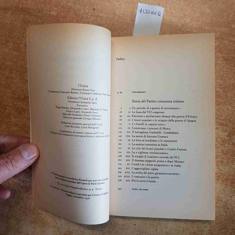 STORIA DEL PARTITO COMUNISTA ITALIANO 5 I FRONTI POPOLARI, STALIN GUERRA SPRIANO