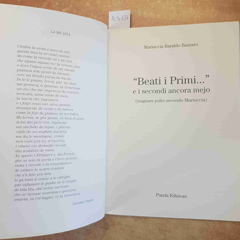 BEATI I PRIMI E I SECONDI ANCORA MEJO cucina veneta MARIUCCIA BARALDO BAZZARO