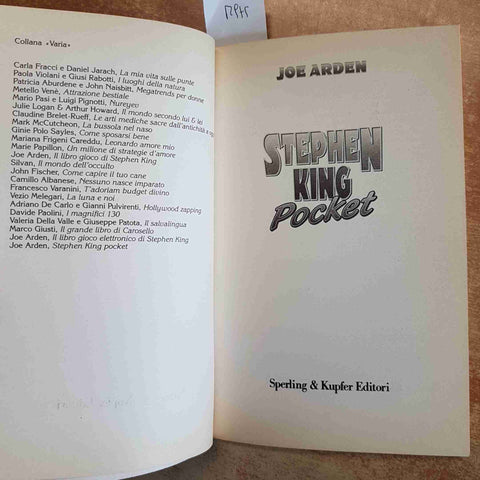 STEPHEN KING POCKET - JOE ARDEN GUIDA TASCABILE SPERLING 1996 HORROR BRIVIDO