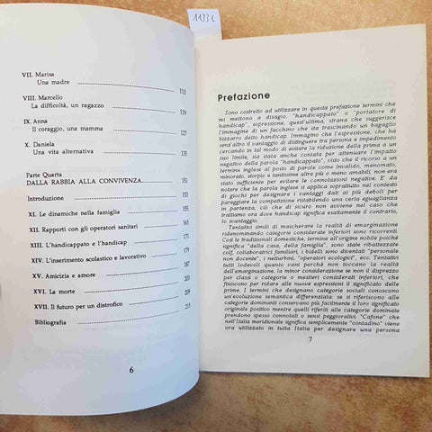 CONVIVERE CON L'HANDICAP. STORIE DI MALATI NEUROMUSCOLARI 1993 SANTINA PORTELLI