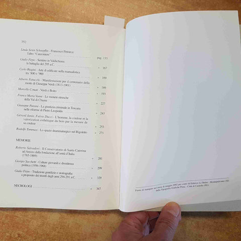 ATTI E MEMORIE ACCADEMIA PETRARCA LETTERE ARTI SCIENZE VOL. LXII 2000 AREZZO