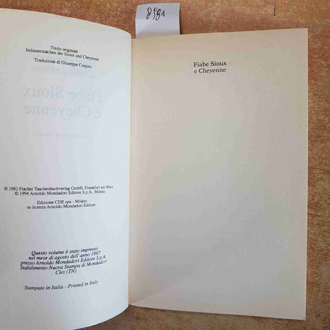 FIABE SIOUX E CHEYENNE FREDERICK HETMANN MONDADORI LEGGENDE INDIANI 1997 CDE