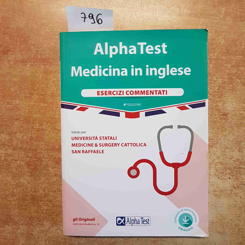 ALPHATEST MEDICINA IN INGLESE ESERCIZI COMMENTATI - AA.VV. - ALPHA TEST 2020