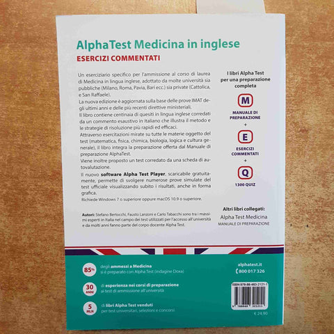 ALPHATEST MEDICINA IN INGLESE ESERCIZI COMMENTATI - AA.VV. - ALPHA TEST 2020