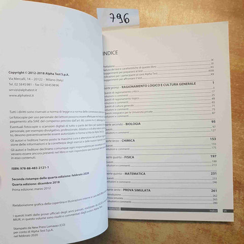 ALPHATEST MEDICINA IN INGLESE ESERCIZI COMMENTATI - AA.VV. - ALPHA TEST 2020