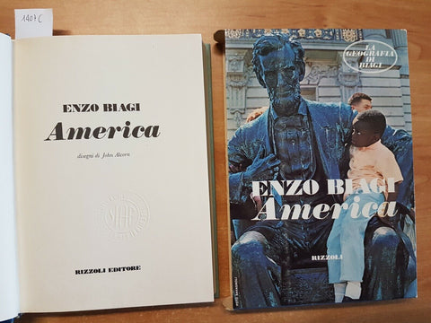 ENZO BIAGI - L'AMERICA - 1 ED. RIZZOLI - 1973 CON CUSTODIA E SEGNALIBRO (