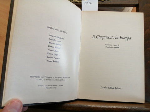 ELITE STORIA UNIVERSALE DELL'ARTE 20 IL CINQUECENTO IN EUROPA 1966 FABBRI