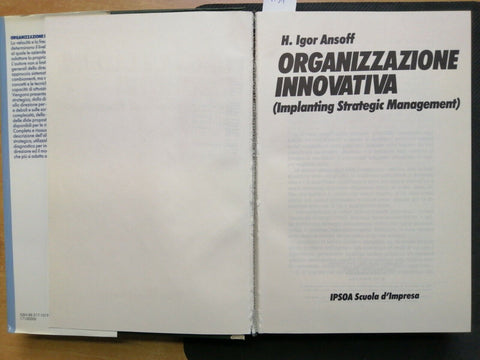 ORGANIZZAZIONE INNOVATIVA Implanting Strategic Management 1987 Ansoff IPSOA