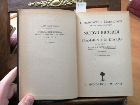 L. MARESCOTTI - NUOVI RICORDI E FRAMMENTI DI DIARIO 1938 MONDADORI 1ED. (6
