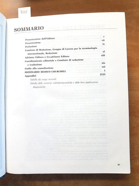 CHURCHILL'S MEDICAL DICTIONARY 1994 dizionario italiano illustrato MENARINI