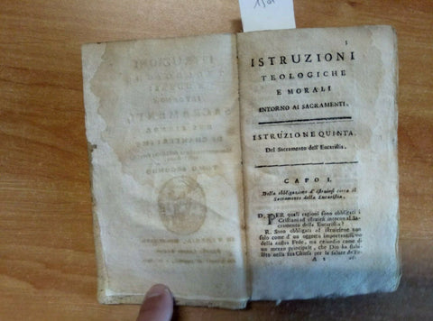 1782 ISTRUZIONI TEOLOGICHE E MORALI INTORNO A SACRAMENTI CHANTERESME(1501