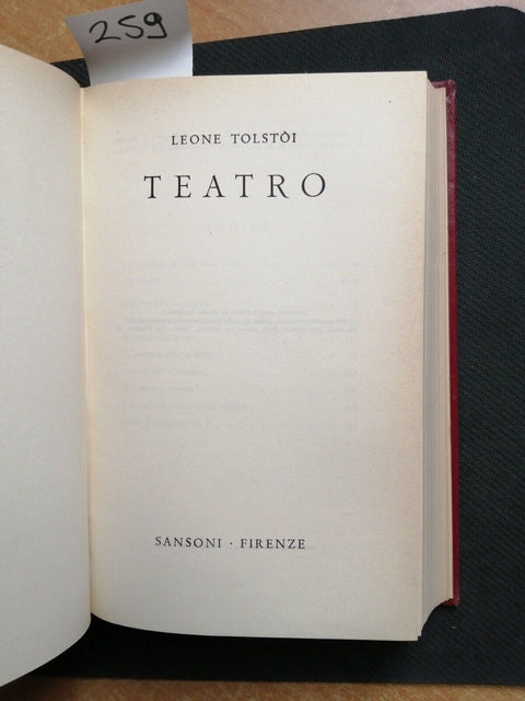 LEONE TOLSTOI - TEATRO - SANSONI - 1961 - (LEV TOLSTOJ) - (259
