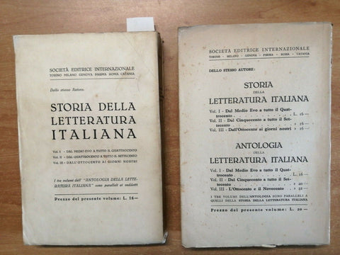 GIUSEPPE FANCIULLI - ANTOLOGIA DELLA LETTERATURA ITALIANA 1937 SEI 2 VOL.(3