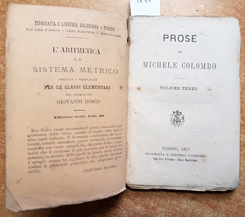 PROSE DI MICHELE COLOMBO tre novelle di Messer Agnol Piccione 1877 salesiana7644